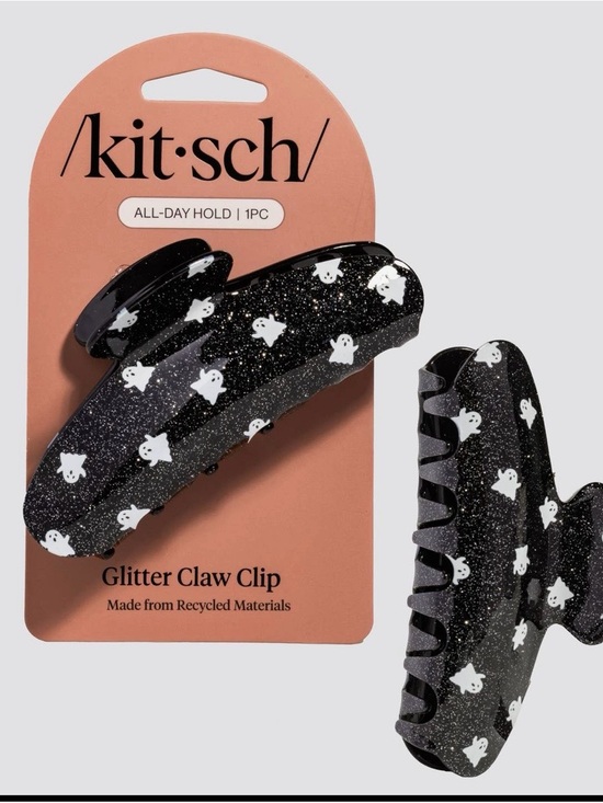 Kitsch Accessories - Kitsch Black Glitter Ghost 👻 Claw Clip